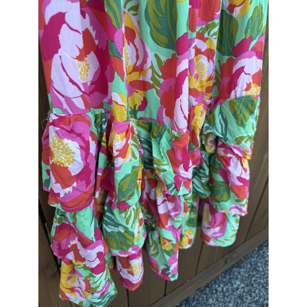 Abel the Label Anthropologie Mimosa Maxi Dress S Smocking Strapless New Floral - Picture 6 of 9